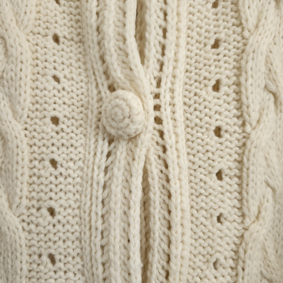 La Redoute Ivory Wool Blend Poncho Cardigan Size 4-8 - Picture 4 of 8